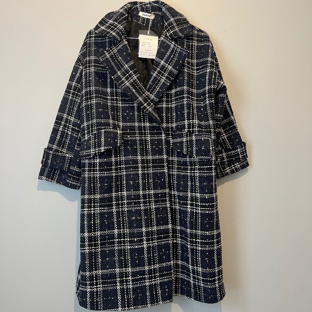 Woven multicolor tench coat